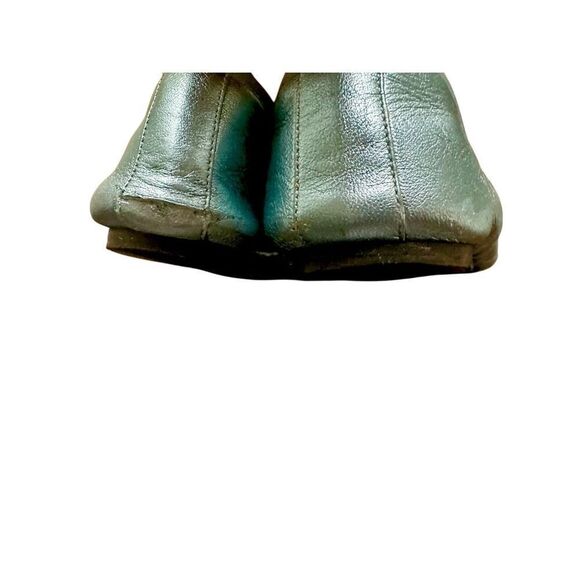 Saint Laurent Metallic Blue Leather Bow Ballet Flats Size 391/2 US 9 - Picture 4 of 13